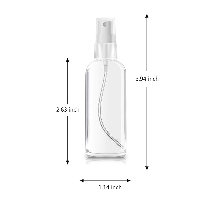 ZEROFIRE 2 Pack Spray Bottles 1oz Clear Plastic Empty Refillable Mini Spritzer for Travel, Cleaning, Gardening, Skin Care Atomizer for Essential Oils, Perfume