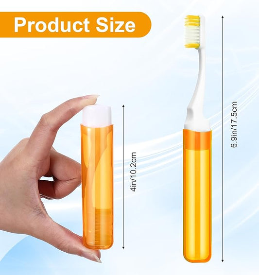 6 Pack Kid Toothbrush, Kids Travel Toothbrush with Case, Soft Bristles Mini Portable for Camping, School, Business Trip & Hiking, 6 Colors