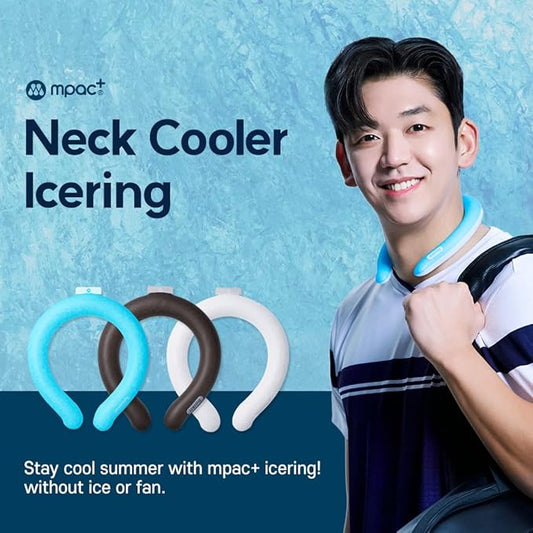 MPAC+ Neck Cooler Icering | Cooling Neck Wrap - Personal Air Conditioner with Gel Ice Pack for Outdoor Activities, Hot Weather Relief, Summer, Freeze Below 64F (Jumbo, Black)
