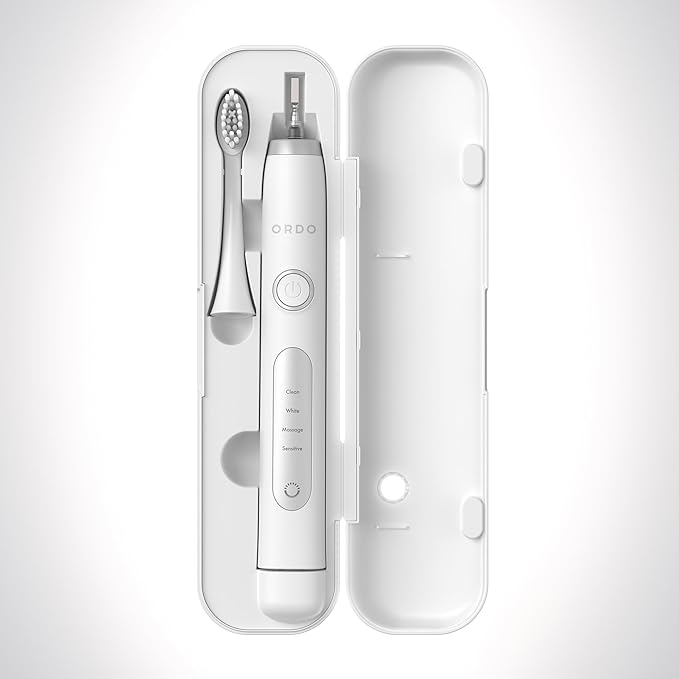 ORDO Sonic+ Charging Travel Case, Secure & Hygienic Toothbrush Storage, USB Charging, MagLock Closure, Durable Design, Tooth Brush Not Included, White