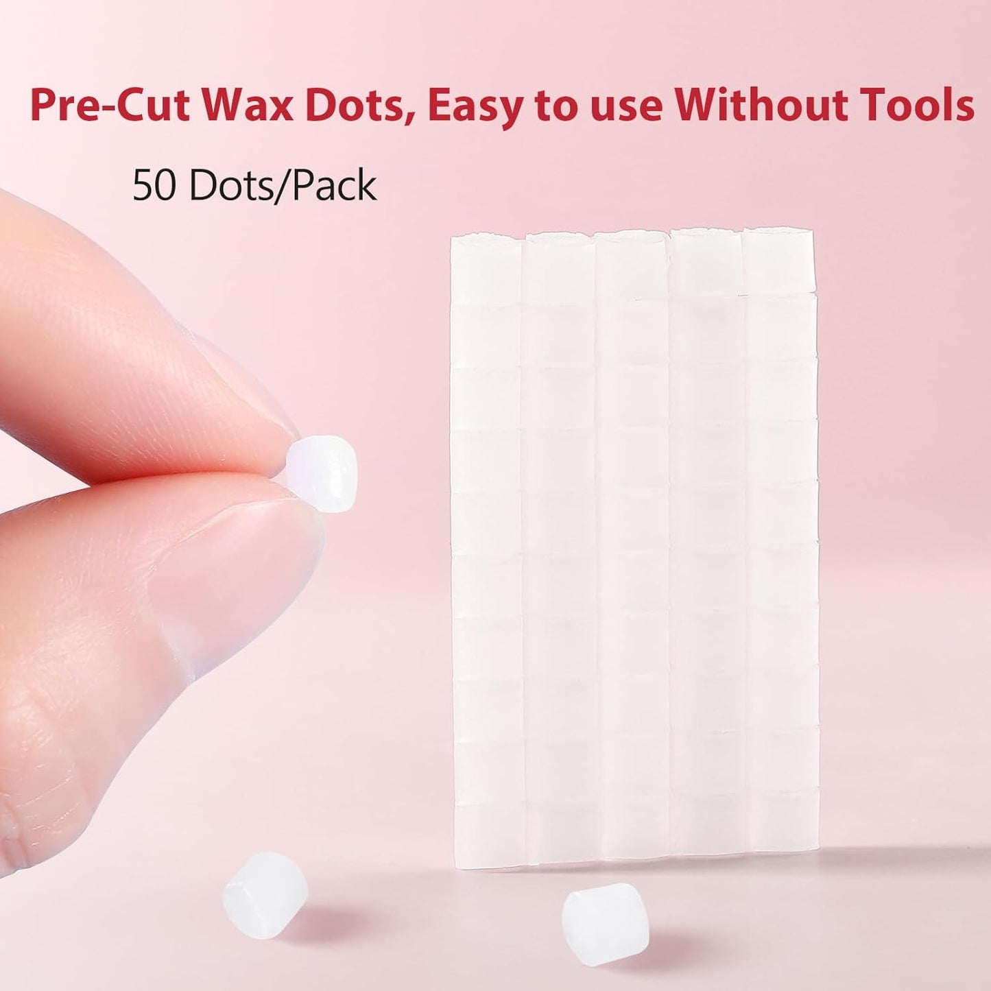 JMU Orthodontic Wax, Strawberry Flavor - 1 Pack (50 Precut Dots) - Dental Wax for Braces