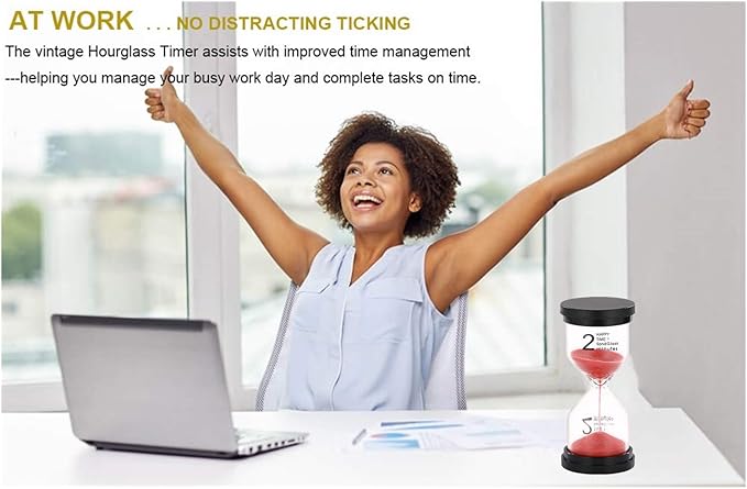 SuLiao Hourglass 2 Minute Sand Timer: Red Sand Clock, Plastic Sand Watch 2 Min, Large Reloj De Arena 2 Minutos, Hour Glass Sandglass for Kids, Brushing Teeth, Classroom, Kitchen, Games, Decoration