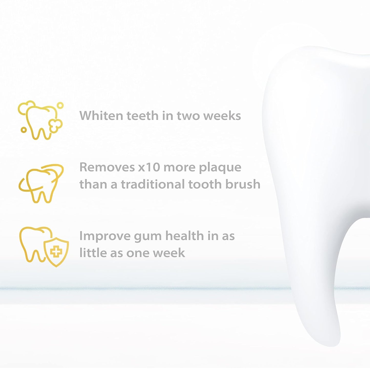 Wagner Stern Ultrasonic whitening Toothbrush with Pressure Sensor. 5 Brushing Modes and 4 Levels of Intensity, 8 Soft bristles, Travel case.