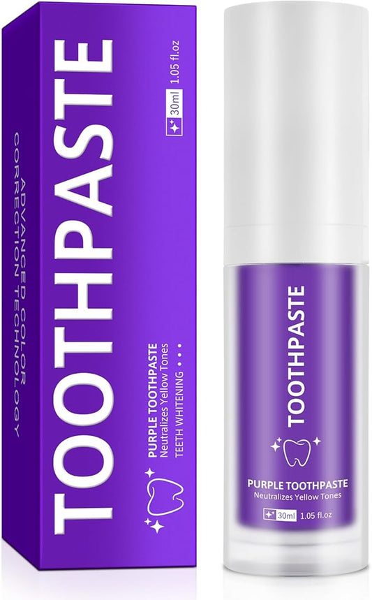 Purple Toothpaste, Teeth Whitening Colour Corrector Toothpaste for Teeth Whitening, Color Correcting Technology, Natural Removal Surface Stain