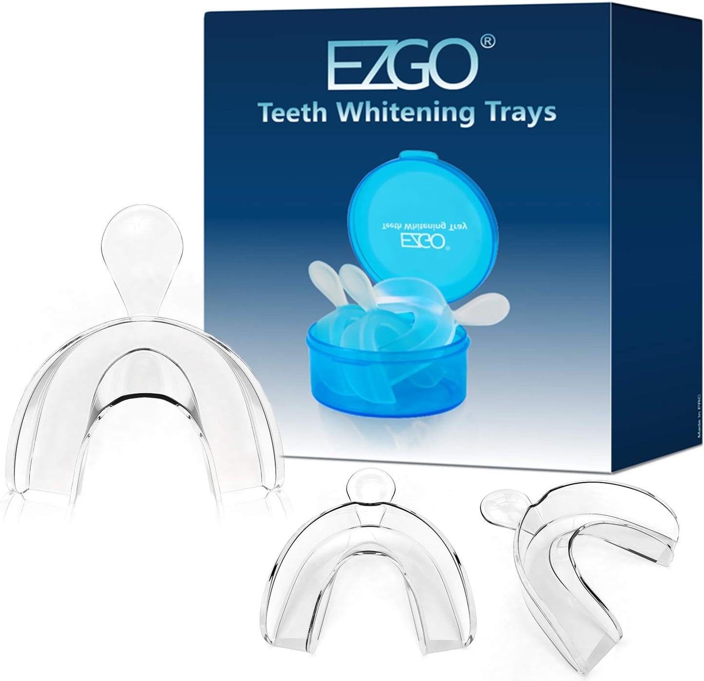 EZGO Teeth Whitening Trays, BPA Free Moldable Mouth Trays, Custom Fit, Comfortable, Trimmable Mouth Guard, Used on Teeth Grinding, Teeth Whitening, and Sports Campaign (3 Trays)