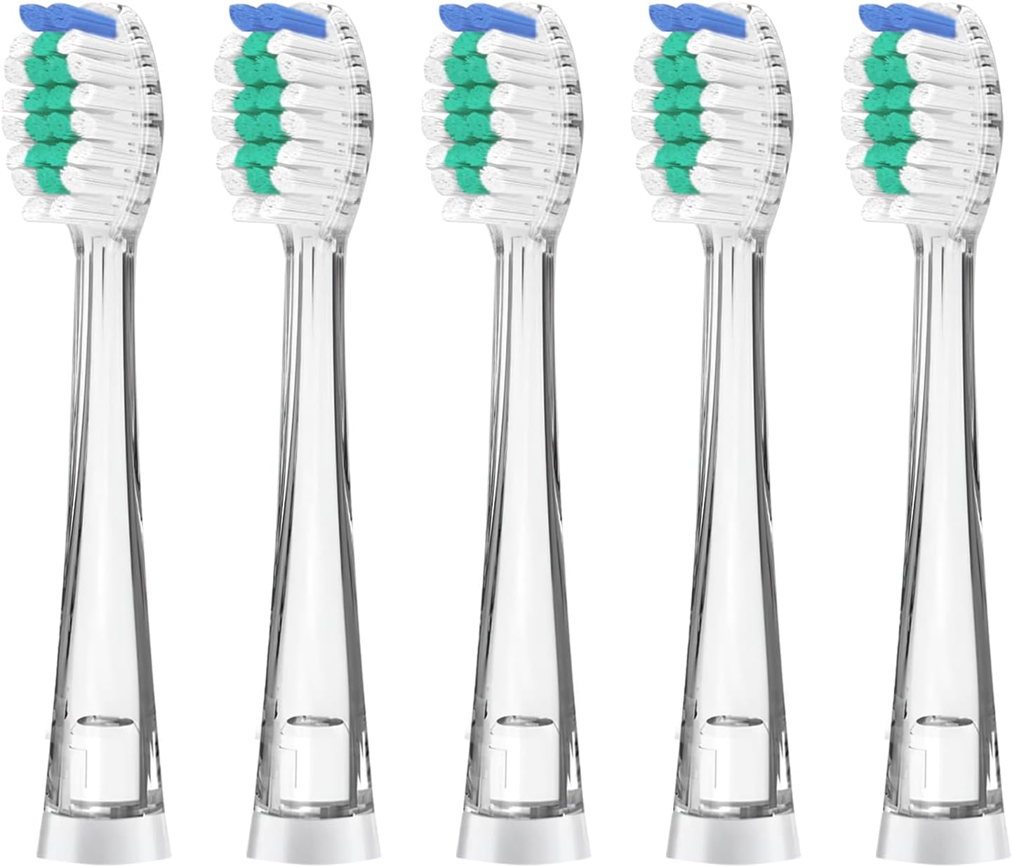 Teeteck 5 Pack Kids Toothbrush Replacement Heads Compatible with SEAGO SG513/SG977/SGEK6, DadaTech DT-K6/DT-BB1/DT-977, Brush-Baby WildOnes (Ages 3years+/Green)