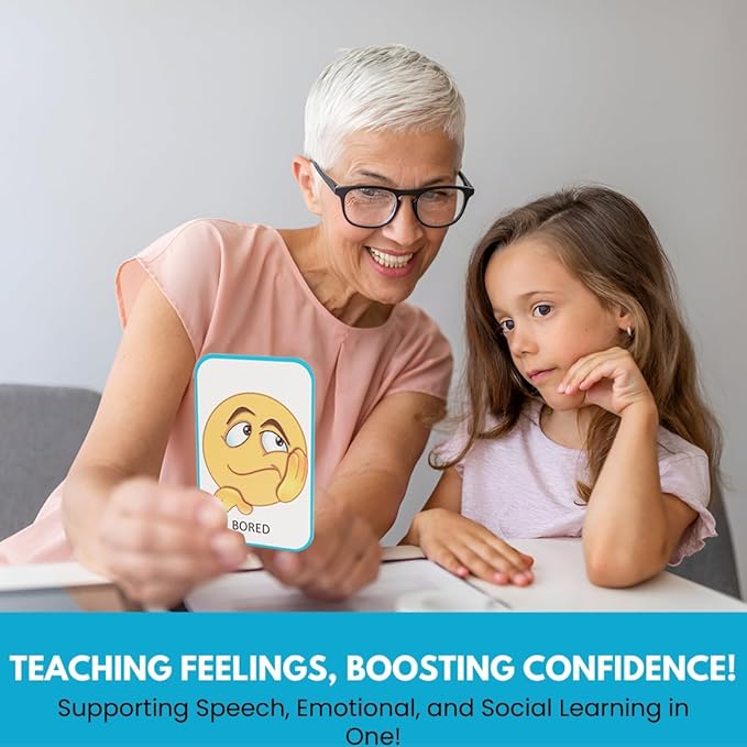 Thought-Spot Emotions Canvas Activity Set Social Learning Activity Game for Kids Make Faces Describe Express Feelings 2 Canvases 12 Double Sided Emotion Cards 55pc Facial Expressions Preschool