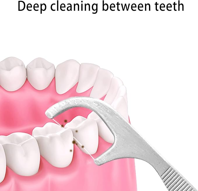 AOCEAN Dental Floss Picks - Travel Floss with Toothpicks - Professional Threader Flossers with 4 Storage Cases - Ideal for Family Hotel and High-Toughness Travel (40Pcs)