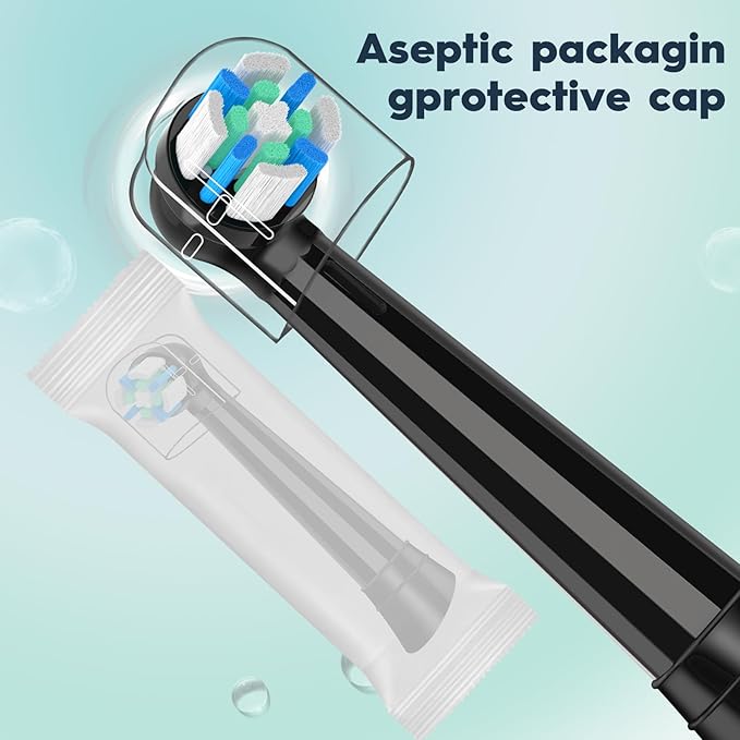 12PCS Replacement Toothbrush Heads Compatible with Oral B iO Series 2/3/4/5/6/7/8/9/10 Electric Toothbrush,Round Brush Heads for Gentle Gum Care & Deep Cleaning,Black