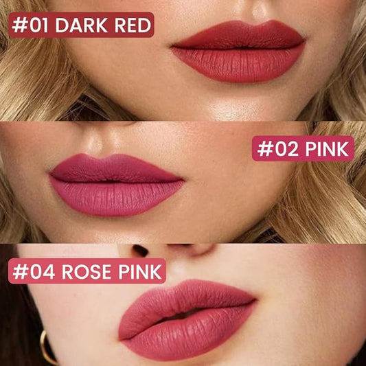 Kaely 3Pcs Dark Red Pink Rose Pink Longwear Liquid Lip Liner Waterproof, 24 Hour Long Lasting Lip Liner Stain Marker Pen, 2-in-1 Matte Semi Permanent Lipliner & Lipstick, 01+02+04