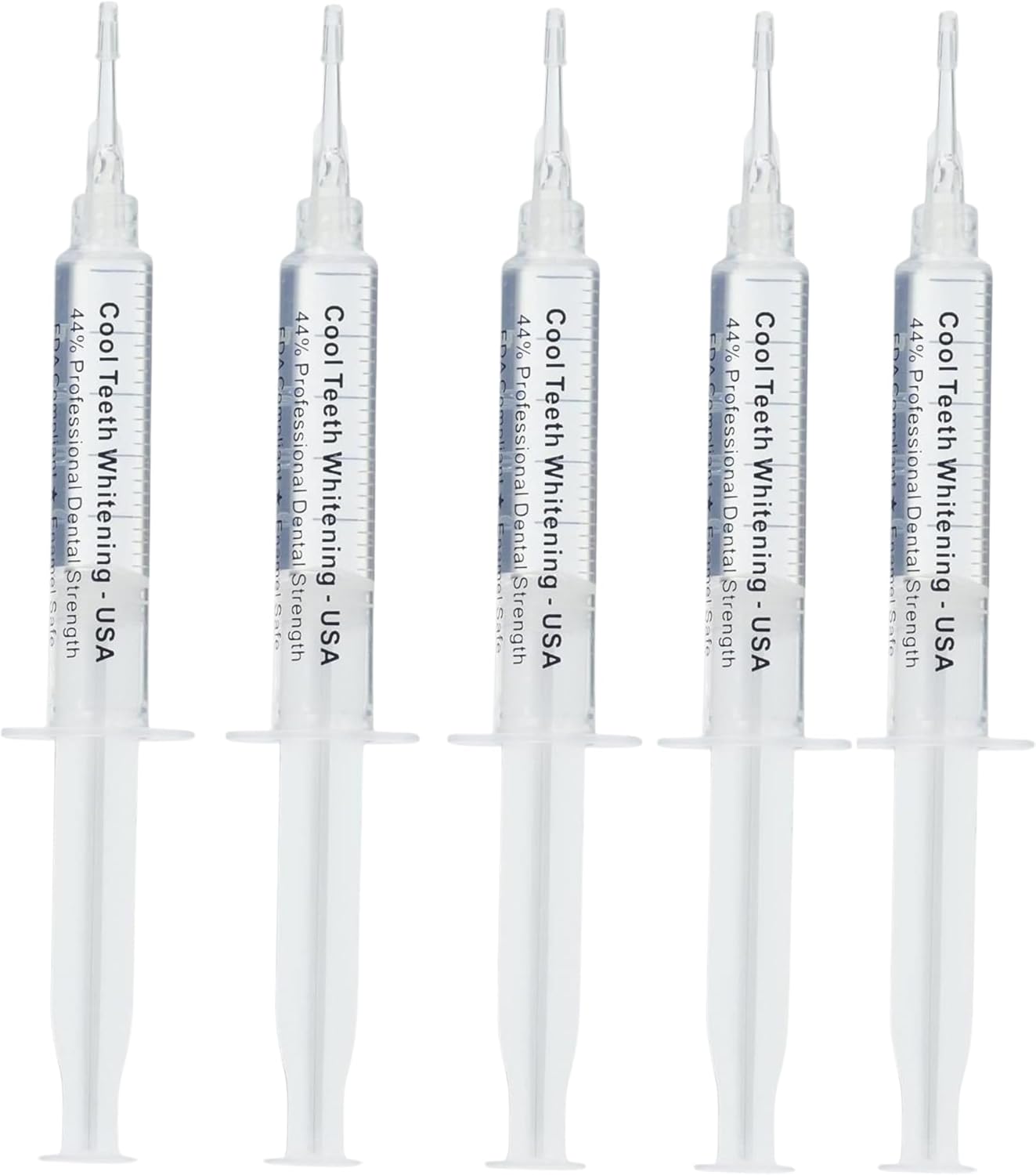 Teeth Whitening Gel for Trays - Professional Strength 44% Carbamide Peroxide, 5 Syringes (50 Treatments) + 2 Trays – Enamel Safe, Removes Coffee & Other Stains