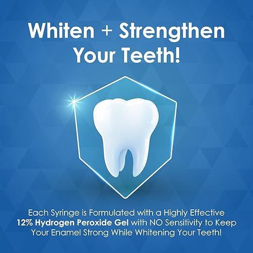 Deluxe Teeth Whitening Syringe Refill to Eliminate Teeth Discoloration While Fighting Plaque Bacteria, Teeth Whitening Set for A Stronger Enamel