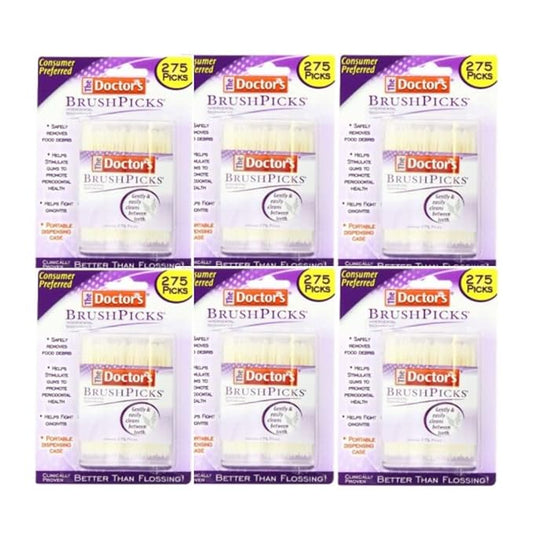 The Doctor's BrushPicks Interdental Toothpicks, 275 Count (Pack of 6)