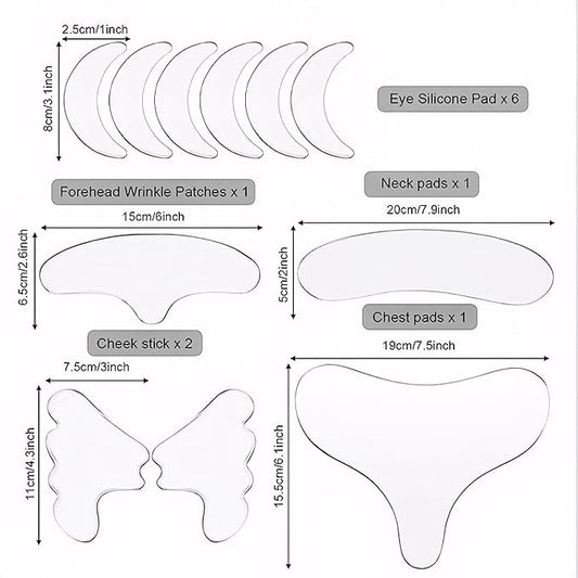 16Pcs Facial Wrinkle Patches, Anti Wrinkle Patches, Silicone Patches for Wrinkles Used to Prevent Fine Lines on The Facial Skin and Remove Wrinkles During Sleep at Night