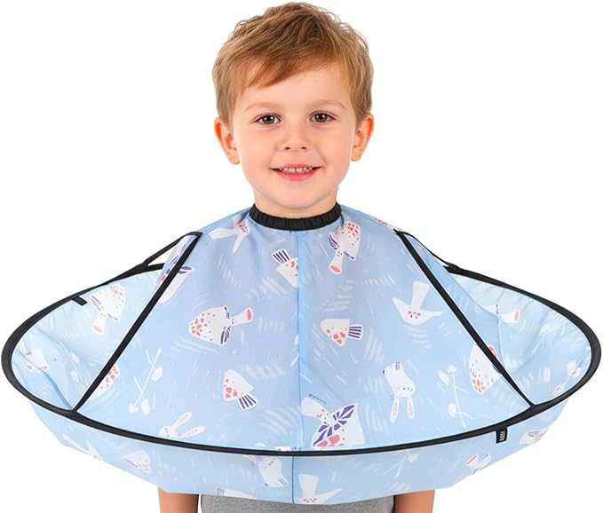 Kids Haircut Cape, Hair Cutting Cape for Kids, Waterproof Foldable Umbrella Hair Catch Haircut Capes for Kid Adults Home Salon Barber Supplies