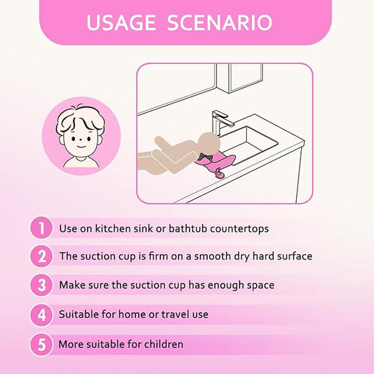 Portable Shampoo Basin for Kids, Baby, Children,Tear Free Hair Washing Basin Tray at Home (Pink)