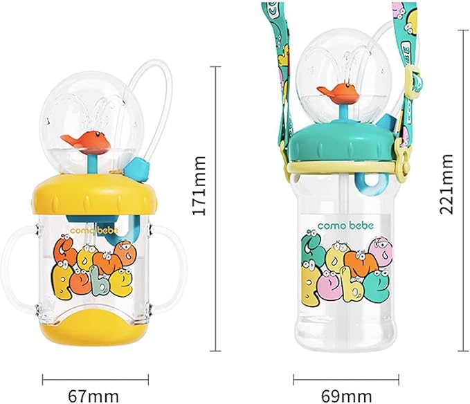 Drinking Cup With Whale Squirt, Cute Whale Cup Water Bottle, Whales Spray Sippy Cups, Leak Proof Weighted Straw Cups for kids (220ml/Pink)