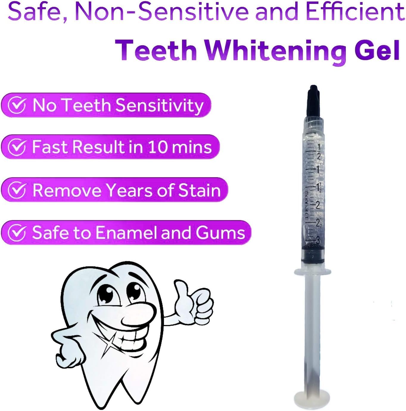 Bright White Smiles 44% Whitening Gel – 20 Syringes(3ml) – Fast-Acting Carbamide Peroxide Teeth Whitener