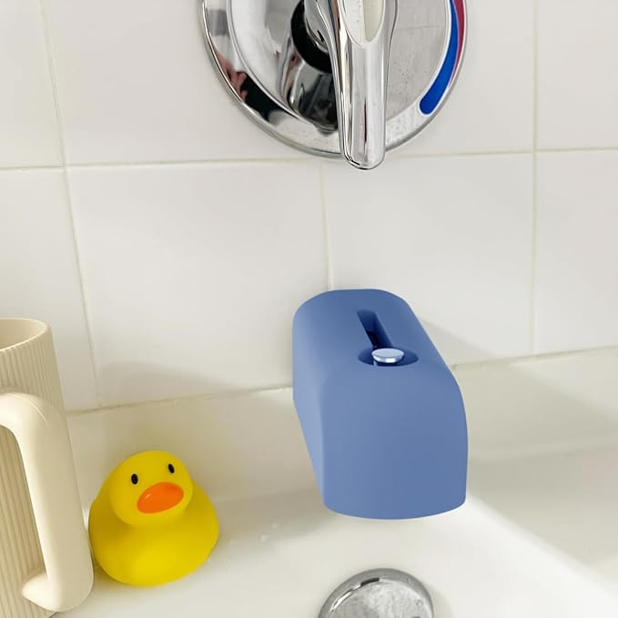 Faucet Cover Bathtub, Soft Silicone Tub Spout Cover, Faucet Protector for Kids, Bath Spout Guard for Baby, Toddler Tub Faucet Cover, Water Spout Cover for Child Safety, Universal Fit（Indigo）