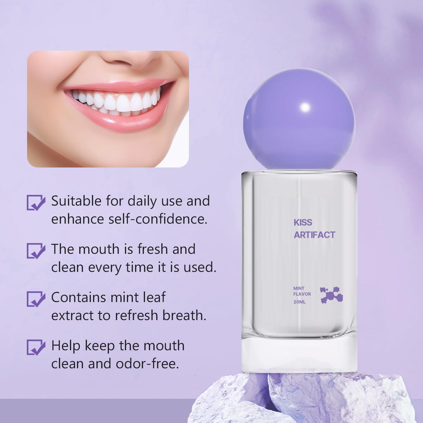 Probiotic Oral Spray for Long-Lasting Freshness, Alcohol-Free Oral Spray with Probiotics for Breath Care, Promotes Oral Health, Convenient Travel-Sized Breath Spray (20 ml / 0.68 oz)