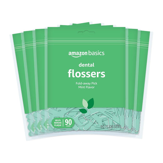 Amazon Basics Mint Dental Flosses, 540 Count (Pack of 72)