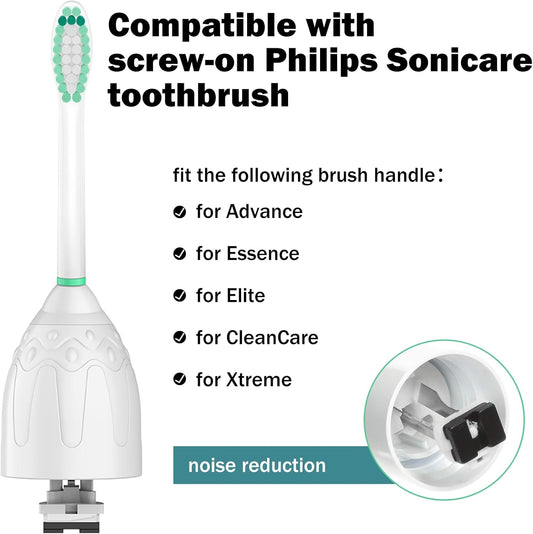 Toothbrush Heads for Philips Sonicare Replacement Brush Heads Medium Soft Dupont Bristles Electric Toothbrush Replacement Heads Fit E-Series Essence Xtreme Elite Advance and CleanCare, 3 Pack, White