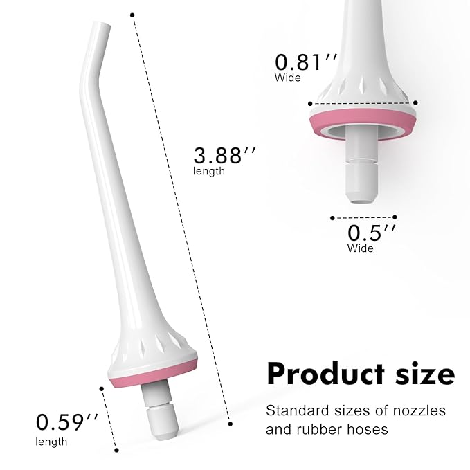 Replacement Tips for Oralfree,Nicwell,Nicefeel,COSLUS,Mospro,Zerhunt,McNaval Water Flosser, Replacement Heads Oral Irrigator Jet Tip Nozzel,White（3 Pack）