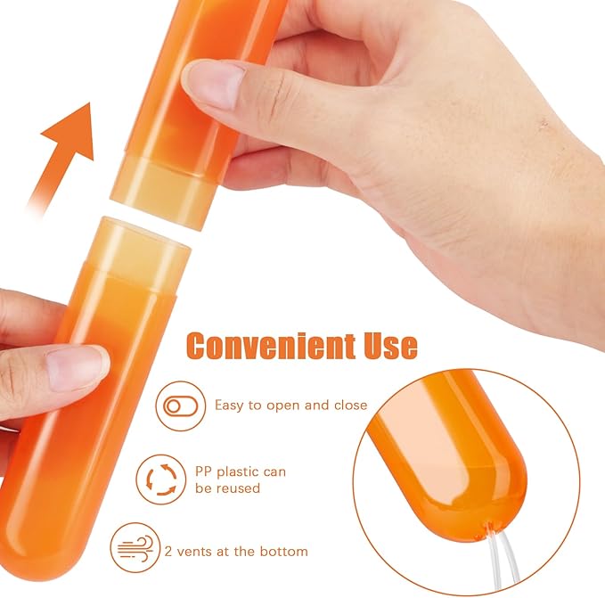 6 Pack Travel Toothbrush Case, Breathable Portable Toothbrush Holder, Plastic Toothbrush Cover Container for Traveling, Bathroom, School, Home, Business, Camping