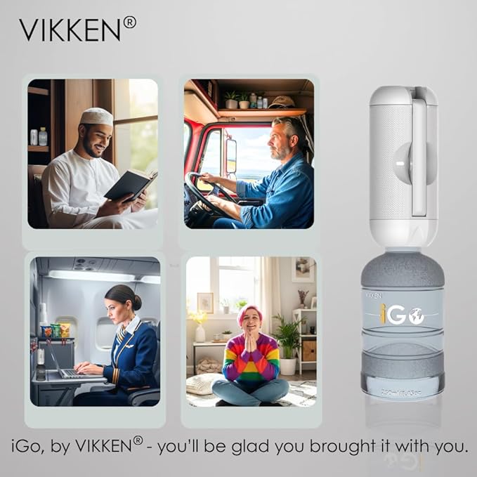 VIKKEN® 250ml iGo X Portable Travel Bidet USB-Type C Rechargeable Electric Mobile Handheld Ultra Strong Water Spray Personal Hygiene Self Care for Women & Men