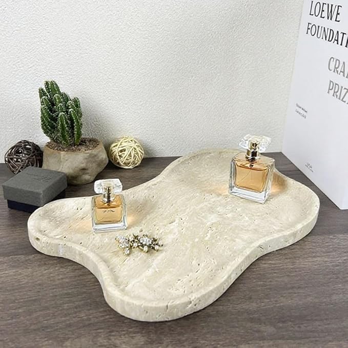 Natural Travertine Tray (Beige (Slightly White))