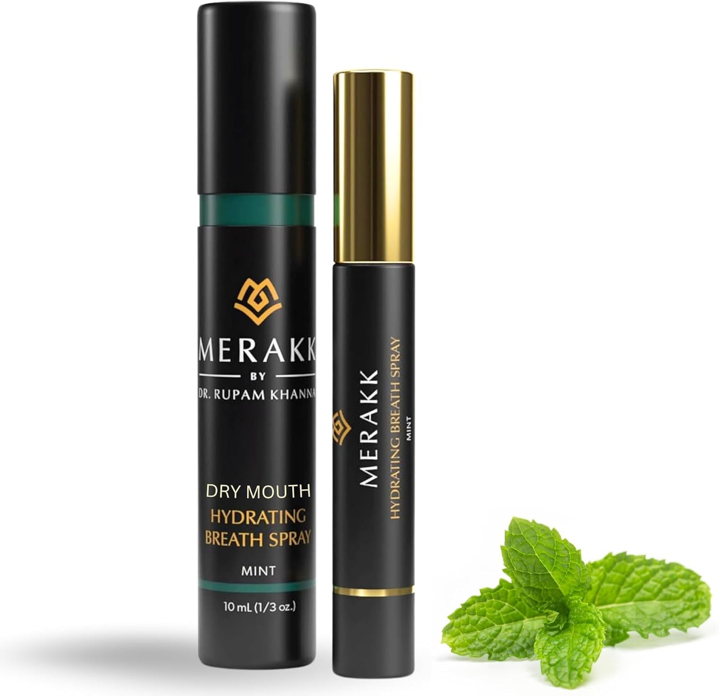 Merakk-Dry Mouth Fresh Breath Spray Mint - Sugar-Free Xylitol Breath Freshener | Bad Breath Spray Menthol - Dentist-Designed - 0.3 fl oz