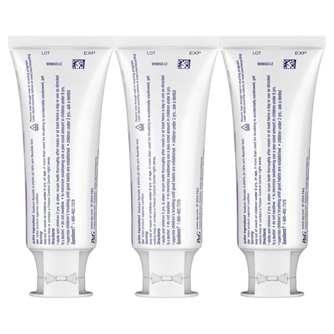 Crest 3D White Brilliance Bright Mint Teeth Whitening Toothpaste, 4.3 oz Pack of 3, 100% More Surface Stain Removal, 24 Hour Active Stain Prevention, Whiter Teeth in 3 Days