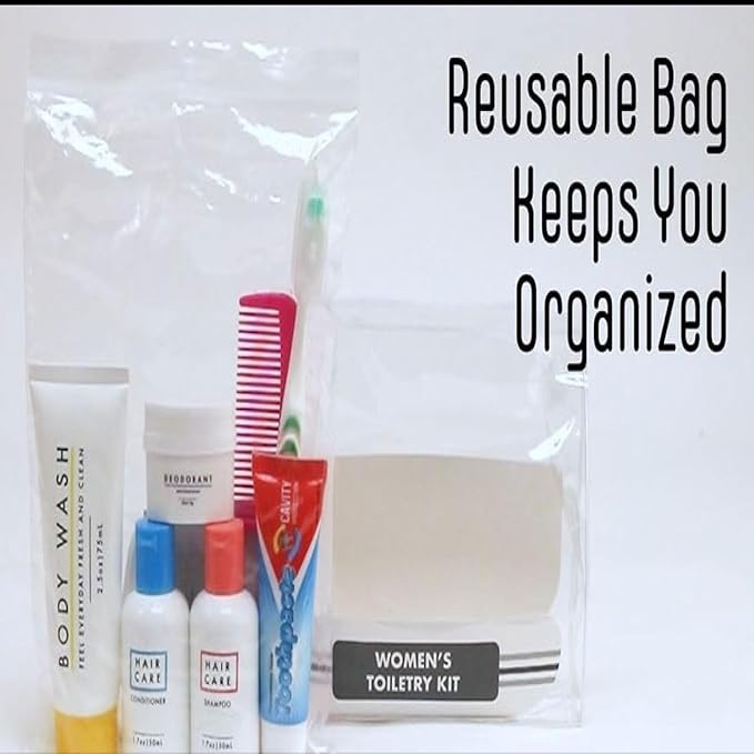 Trail maker (25 Kits) Homeless Care Package Supplies Bulk Summer Hygiene Travel Kits for Women, 15 Piece Travel Size Toiletries, Homeless Supplies in Bulk for Charity