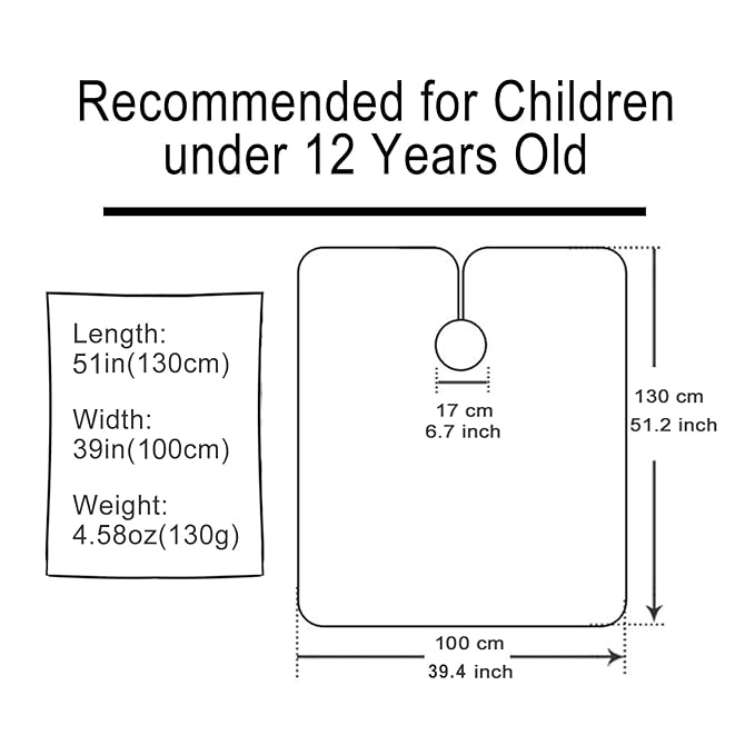 Kids Waterproof Salon Shampoo Capes - 39" 51" (Yellow Dinosaur)