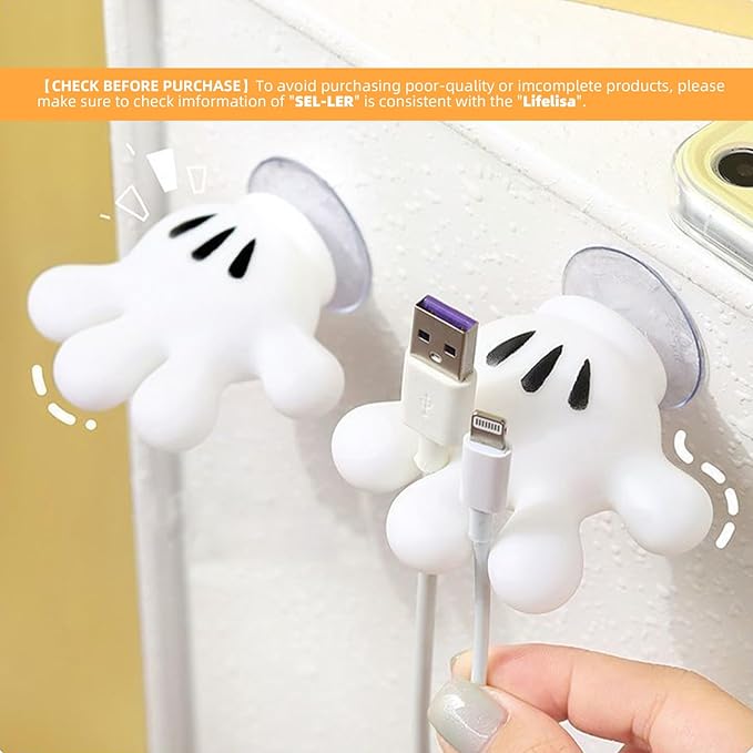 Cute Hanging Toothbrush Holder, Funny Hand Wall Hanging Utility Suction Hooks with StickyPads, Multi-Function Bathroom Decor, Shower Holder (2)