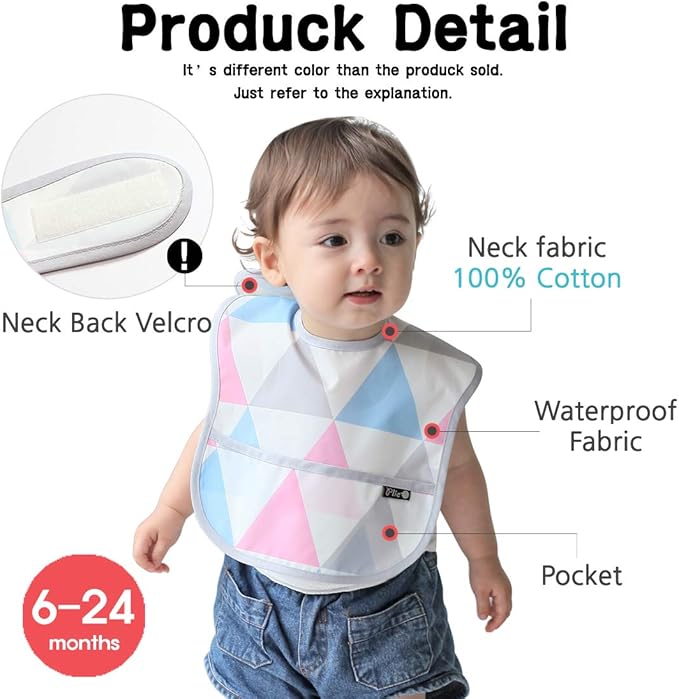 Long Sleeve Waterproof Bib for Toddlers – Soft Feeding Smock for Baby Mealtime, Self-Feeding,BPA-Free, Easy Clean