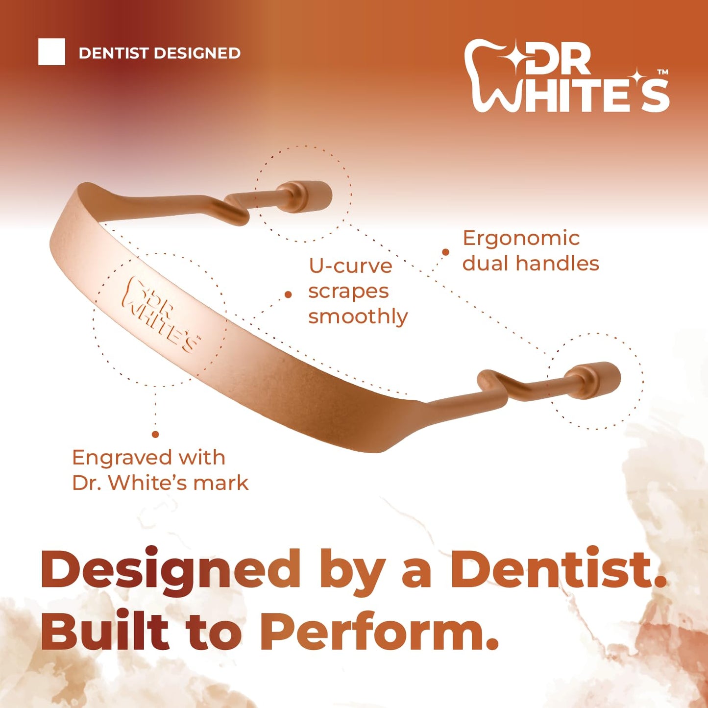 Dr. White’s Copper Tongue Cleaner – Dentist-Formulated Dual-Grip Design for Fresh Breath & Everyday Oral Detox – 100% Forged Copper, For Adults & Kids, Rust-Resistant, Built to Last