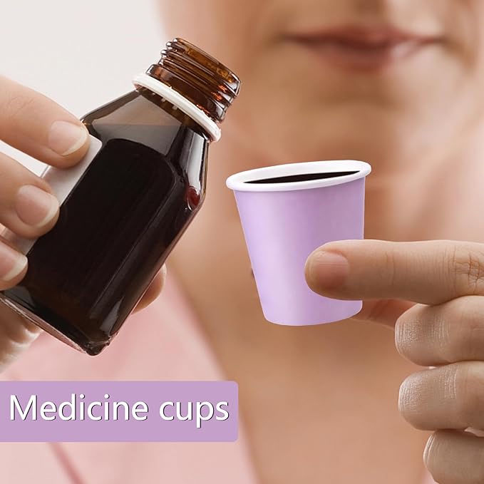 300 Pack 3oz Purple Paper Cups,Mouthwash Cups, Disposable Bathroom Cups,Small Paper Cups 3oz Ideal for Bathroom,Supermarket,Birthday Party,Picnic and BBQ