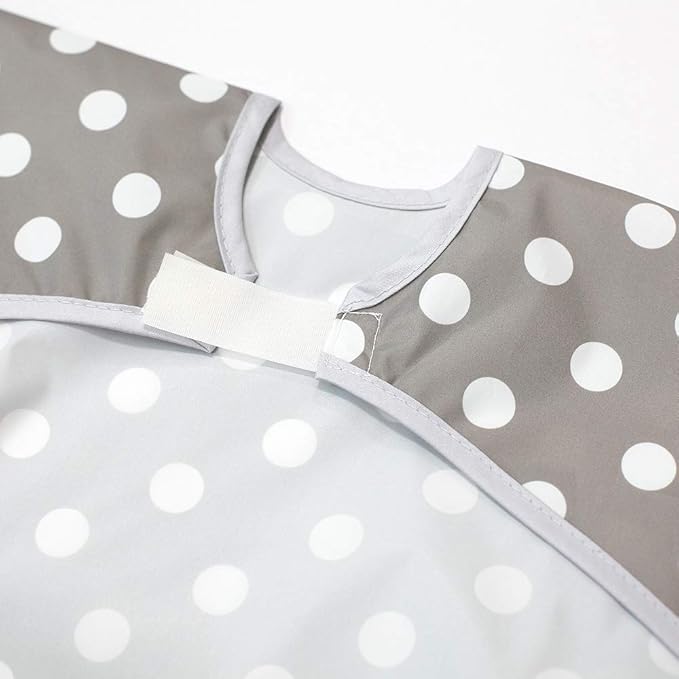 Short Sleeve Waterproof Bib for Toddlers – Easy Clean Feeding Apron for Mealtime, Daycare, Self-Feeding, Lightweight