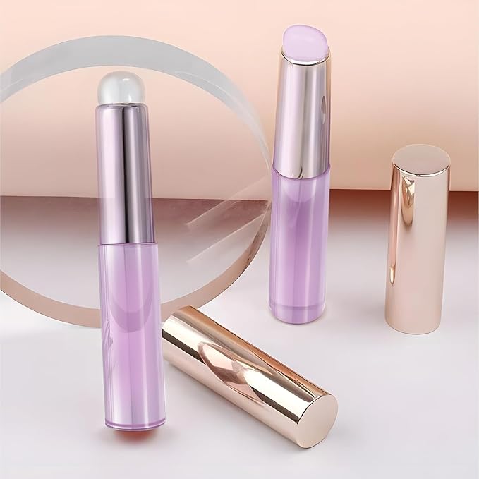2pcs Silicone Lip Brush, Purple, Soft Silicone Material, Hygienic, Easy to Clean, Enhances Lip Care