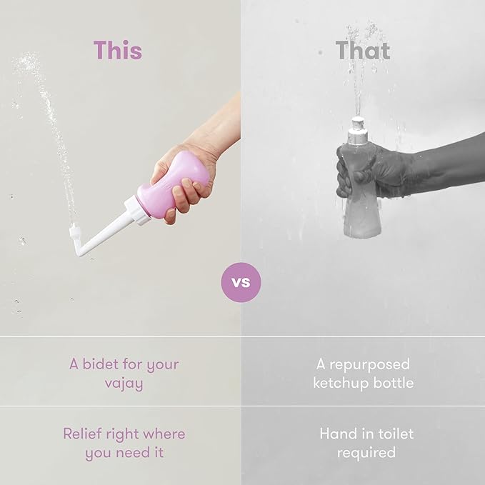 Frida Mom Upside Down Peri Bottle for Postpartum Care, Portable Bidet Perineal Cleansing and Recovery for New Mom, The Original Fridababy MomWasher