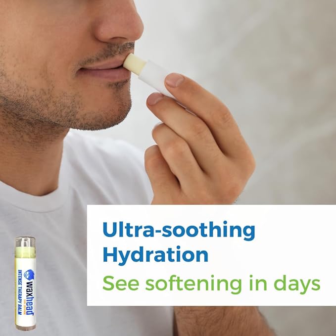 Waxhead Organic Lip Balm – Fast-Acting Relief Lip Repair for Dry, Cracked, Chapped Lips – Natural Beeswax, Shea Butter, Aloe & Vitamin E – Hydrating Lip Moisturizer for Sensitive Skin (Vanilla 4 Pack)