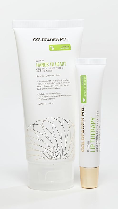 Goldfaden MD Ultimate Hydration Duo Hands to Heart Moisturizing Anti-Aging Hand Cream 3oz and Lip Therapy Restoring Lip Balm .5oz