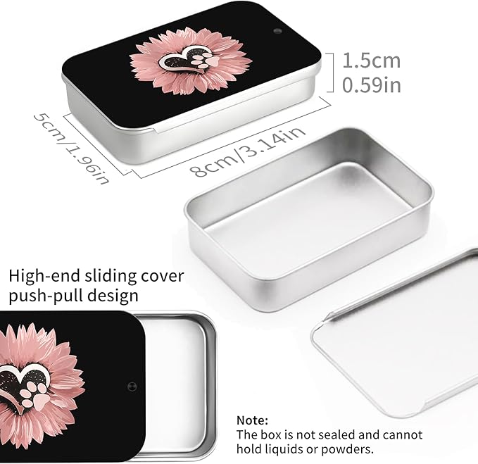 Portable Dental Floss Case, Refillable Cute Travel Floss Dispenser for Men & Women, Pocket Travel Floss Picks Case for Purse, Backpack, Bag Sunflower Pink Dog Paw