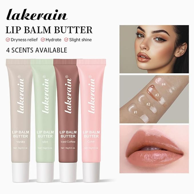 Petansy 4PCS Special Lip Balm - Conditioning Lip Mask and Lip Balm for Instant Moisture,Natural Ingredients Vegan Non-Sticky Lip Glowy Balm，Soothing Lip Care