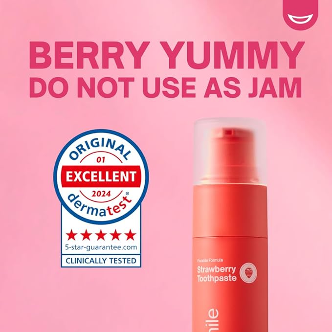 MySweetSmile Strawberry Toothpaste – Advanced Fluoride Formula – Strengthens Enamel & Prevents Cavities – Dentist-Approved & Enamel-Safe – IndyBest Award-Winning Brand - Makes Brushing Fun Again - 60g