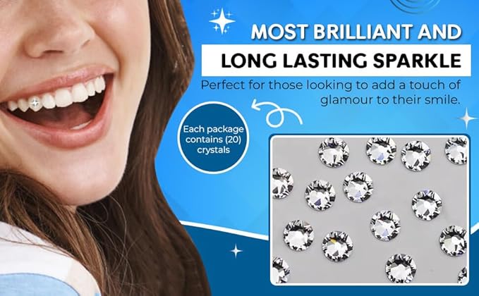 LaserGlow Premium Tooth Gems – 20 Count 2.2mm Forest Green Crystal Dental Jewelry – Shiny Tooth Crystals with Brilliant Reflection, Easy Application & Long-Lasting Hold