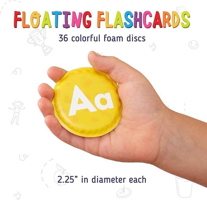 merka Bath Toys Flash Cards - 36-Pc Multicolor 2.25-Inch Foam Alphabet & Number Cards - Waterproof Bath Time Toddler Learning Toys for Ages 1-3