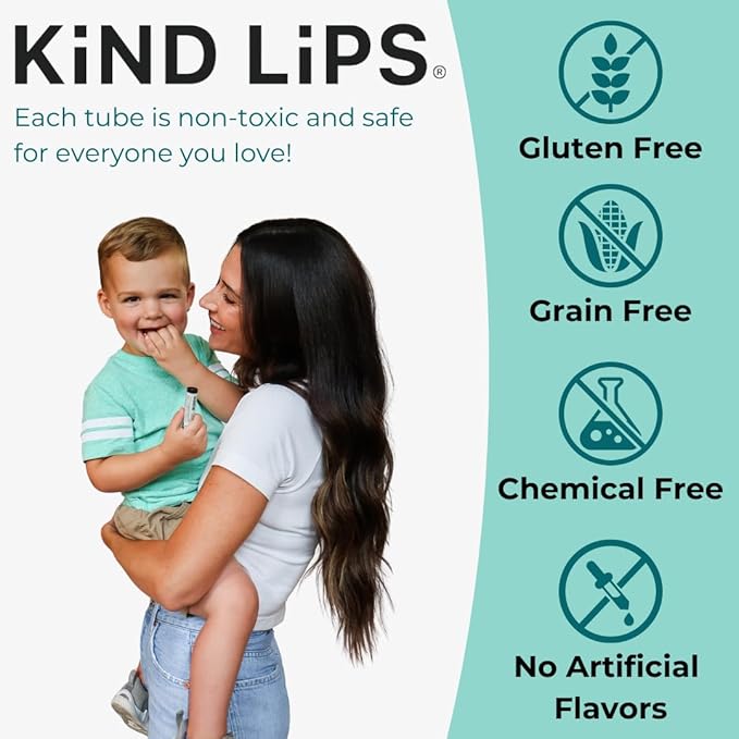 Kind Lips Vanilla Lemon Lip Balm 5-Pack - USDA Organic, Natural Chapstick Alternative for Dry Lips | Gluten-Free, Cruelty-Free