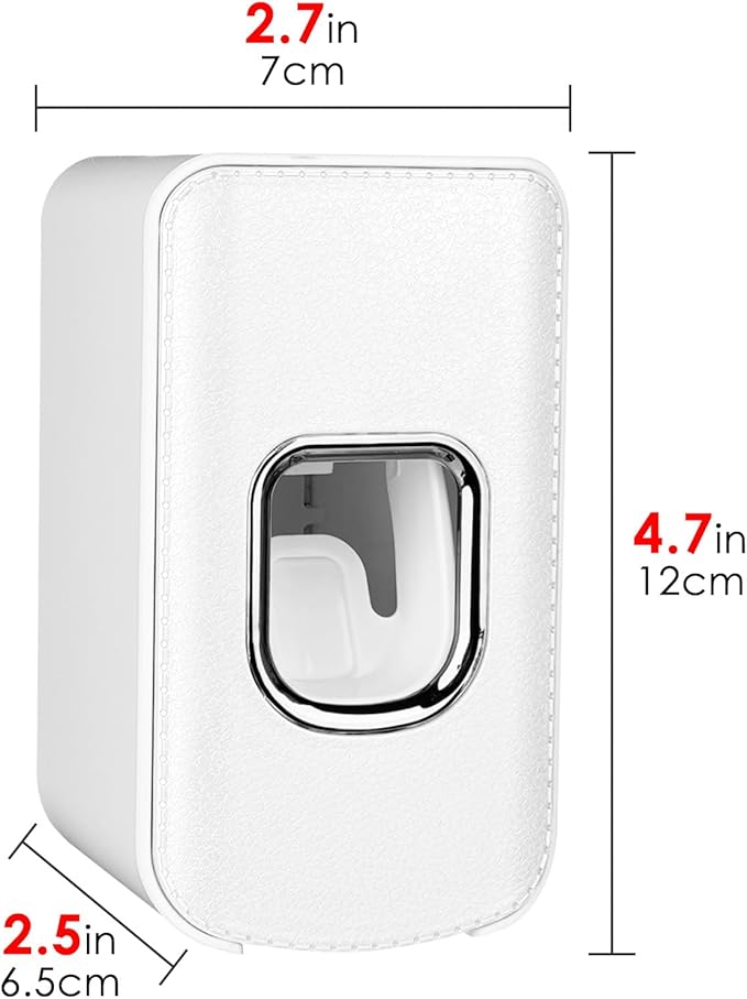 2 Slot Plastic Toothbrush Holder and Toothpaste Dispenser Wall Mounted, Automatic Toothpaste Squeezer, 2 in 1 Tooth Brush Toothpaste Organizer for Shower (White)